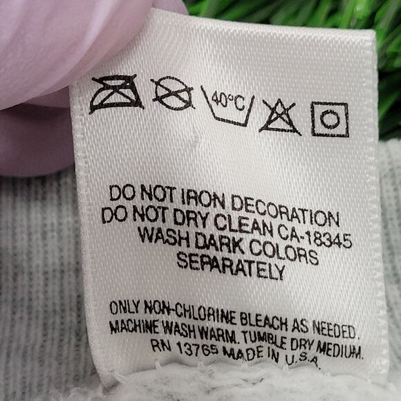 Vintage 90s Steuben Maine Sweatshirt M/L 21x24 Cropped Gray - Picture 8 of 13